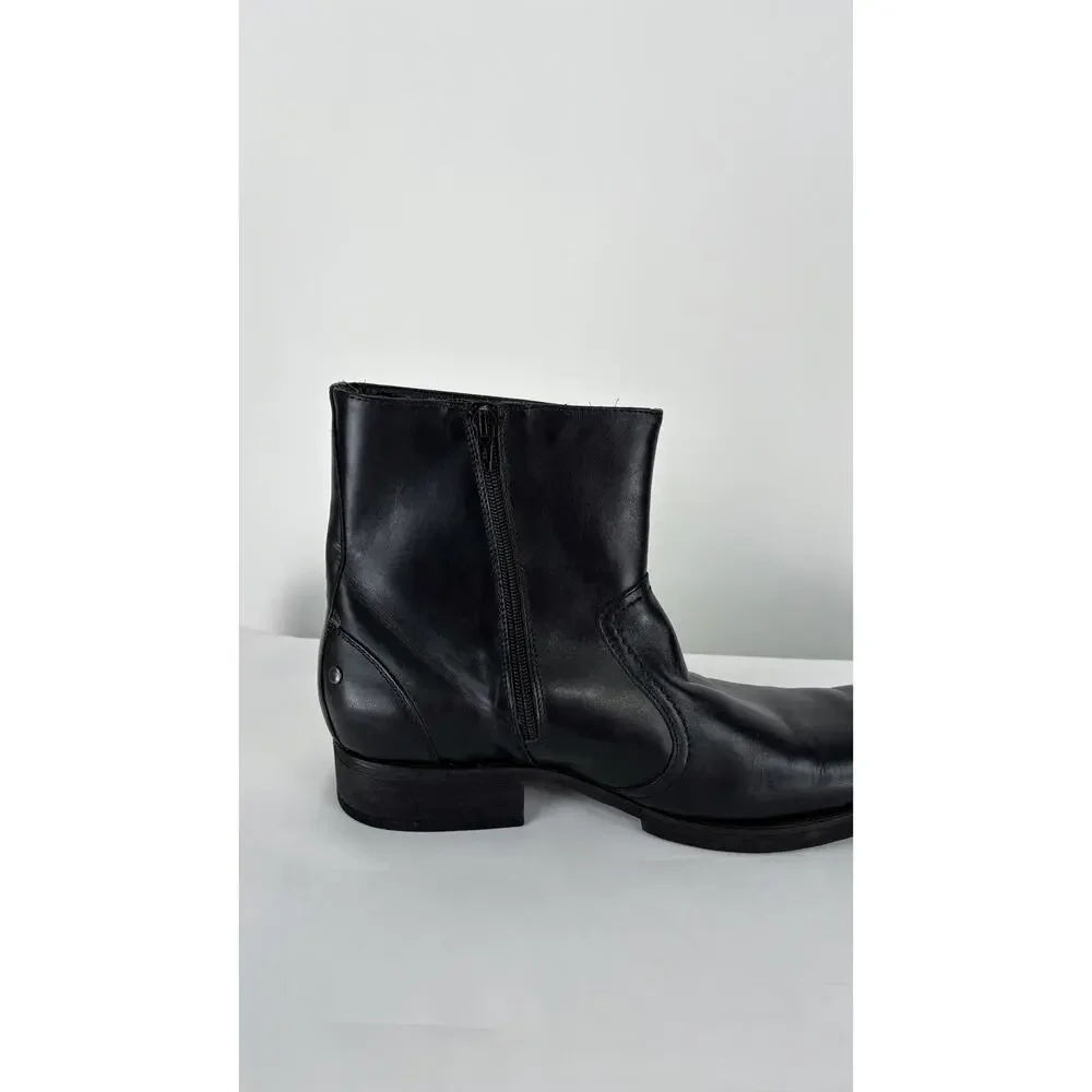 SAS Tripad Comfort Black Leather Side Zip Ankle Dress Boots Square Toe Mens 12M